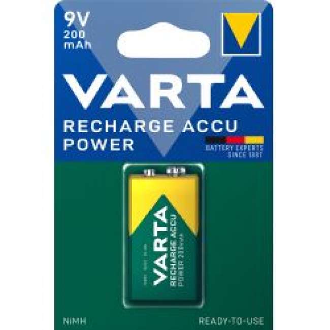 Priser på Varta Recharge Charge Accu Power 9v 200mah 1 Pack - Batteri