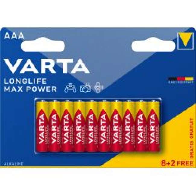 Priser på Varta Longlife Max Power Aaa 10 Pack (8+2) - Batteri