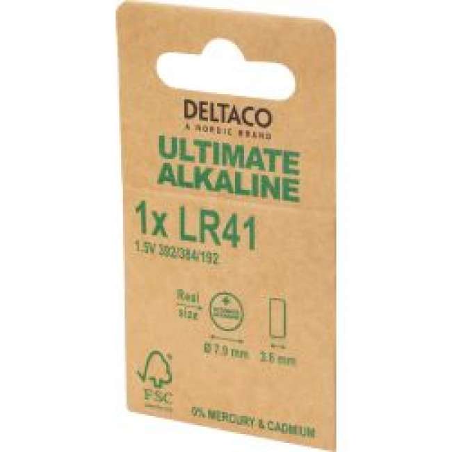 Priser på Deltaco Ultimate Alkaline, 1.5v, Lr41 Button Cell, 1-pack - Batteri