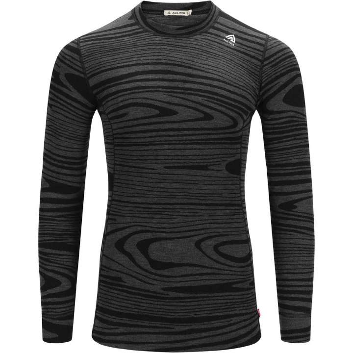 Priser på Aclima Mens WarmWool Crew Neck Shirt (Sort (BLACK MOTION) XX-large)