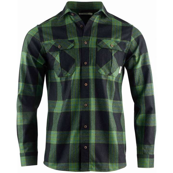 Priser på Aclima Mens Leisurewool Reborn Woolshirt (Grå (CHECK DARK GREY/GREEN) Large)