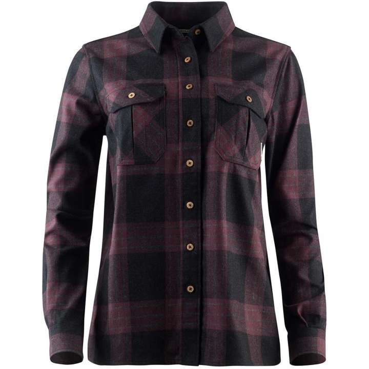 Priser på Aclima Womens LeisureWool Reborn Shirt (Grå (CHECK DARK GREY/BORDEAUX) Small)