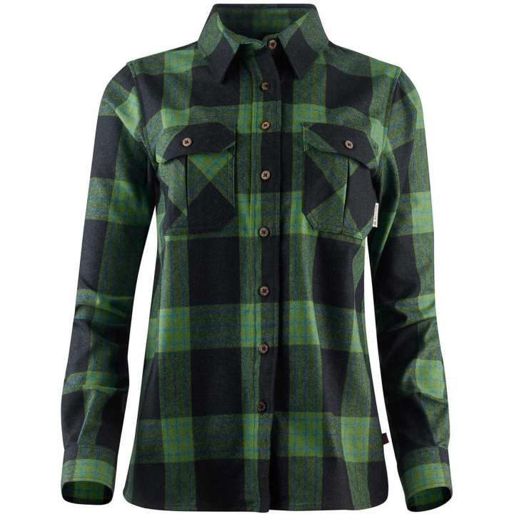 Priser på Aclima Womens LeisureWool Reborn Shirt (Grå (CHECK DARK GREY/GREEN) Small)