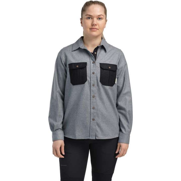 Priser på Aclima Womens LeisureWool Reborn Shirt (Grå (LIGHT GREY/DARK GREY MELANGE) Medium)
