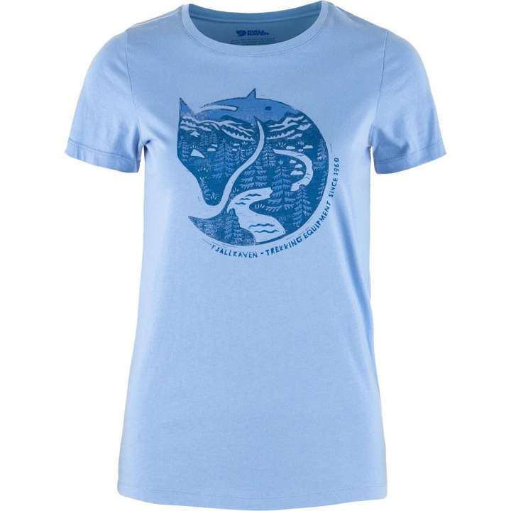 Priser på Fjällräven Womens Arctic Fox Print T-shirt (Blå (ULTRAMARINE/537) Medium)