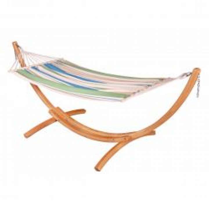 Priser på La Siesta CHILLOUNGE Palma Green Bay - Single Spreader Bar Hammock with FSC Certified Eucalyptus Stand - Hængekøje
