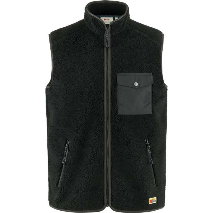 Priser på Fjällräven Mens Vardag Pile Fleece Vest (Sort (BLACK-DARK GREY/550-030) Small)