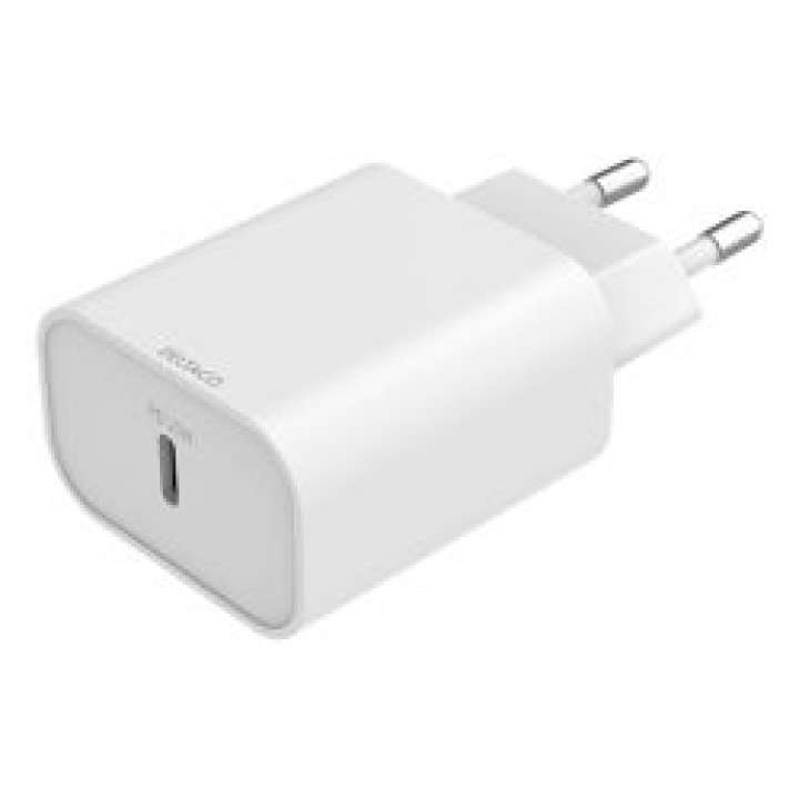 Priser på Deltaco Usb-c Wall Charger, 1x Usb-c Pd, 20 W, White - Oplader