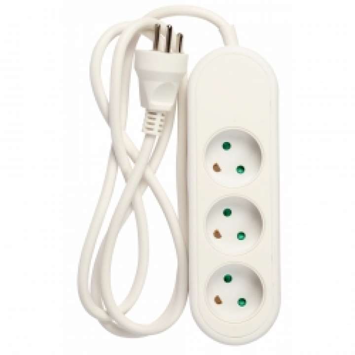 Priser på Nq Power 3-vejs Stik M/jord (3x1,5mm) Dk, 1,5m - Oplader