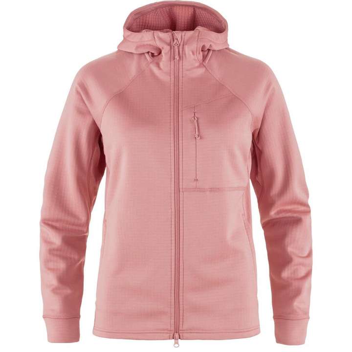 Priser på Fjällräven Womens Abisko Grid Fleece Hoodie (Lyserød (DUSTY ROSE/300) X-small)