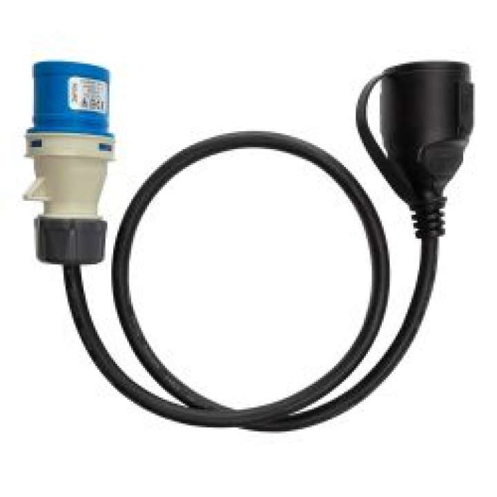 Priser på Deltaco Cee Plug 1-phase 16a - Schuko 7/3 Socket, 1m, Blk - Ledning