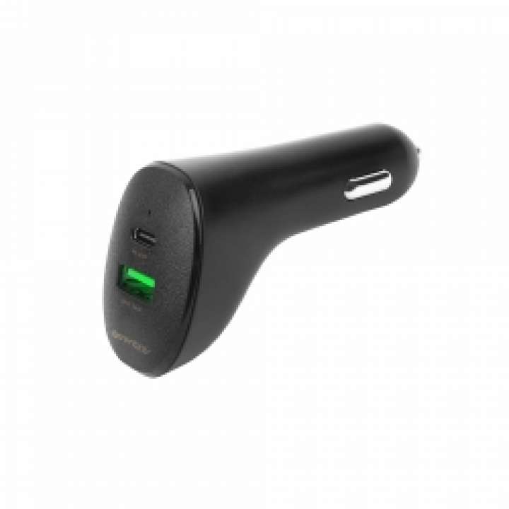 Priser på Essentials Car Charger, 1x Usb-a 18w, 1x Usb-c 20w, Black - Oplader