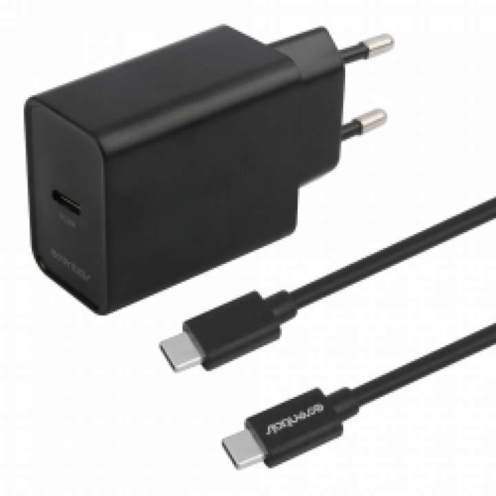 Priser på Essentials Wall Charger Usb-c Pd 20w, 1 M Usb-c/c Cable,black - Oplader