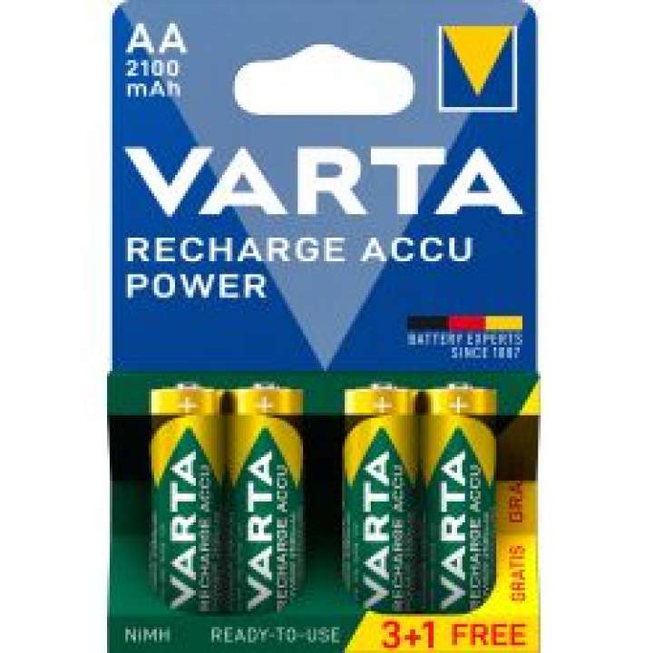 Priser på Varta Recharge Charge Accu Power Aa 2100mah 4 Pack (3+1)