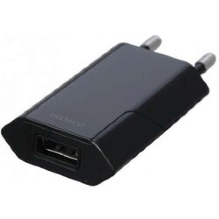 Priser på Deltaco Wall Charger Usb 100 - 240v, 1xusb-a, 1a 5w, Black - Oplader