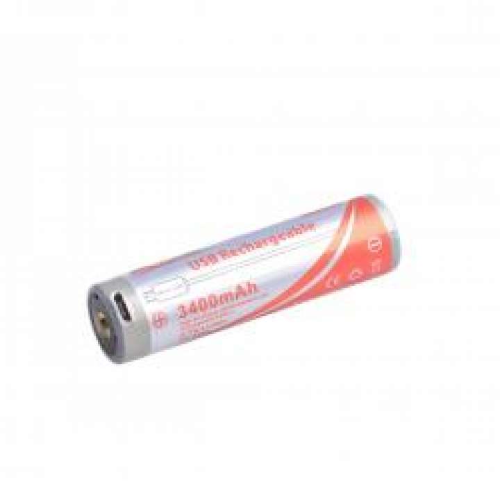 Priser på OrcaTorch 18650 3400 mAh batteri med USB-opladning