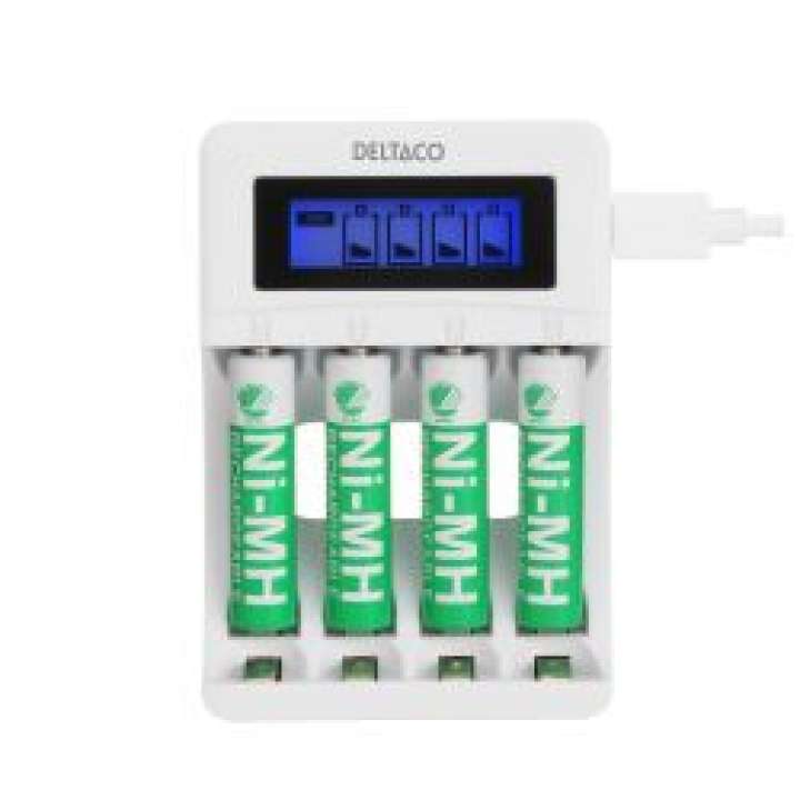 Priser på Deltaco Ultimate Ni-mh Usb Charger With 4 X Aaa Batteries - Oplader