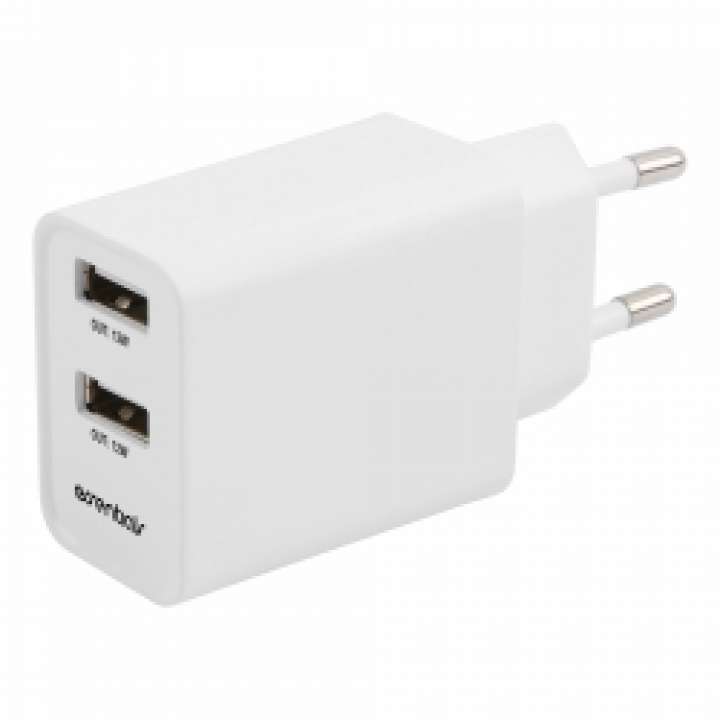 Priser på Essentials Wall Charger 2x Usb-a, 2.4a, 12w, White - Oplader