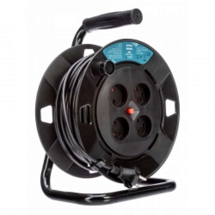 Priser på Nq Power Cable Reel Dk 4 X Socket, H05vv-f,2x1.0, 25m - Ledning