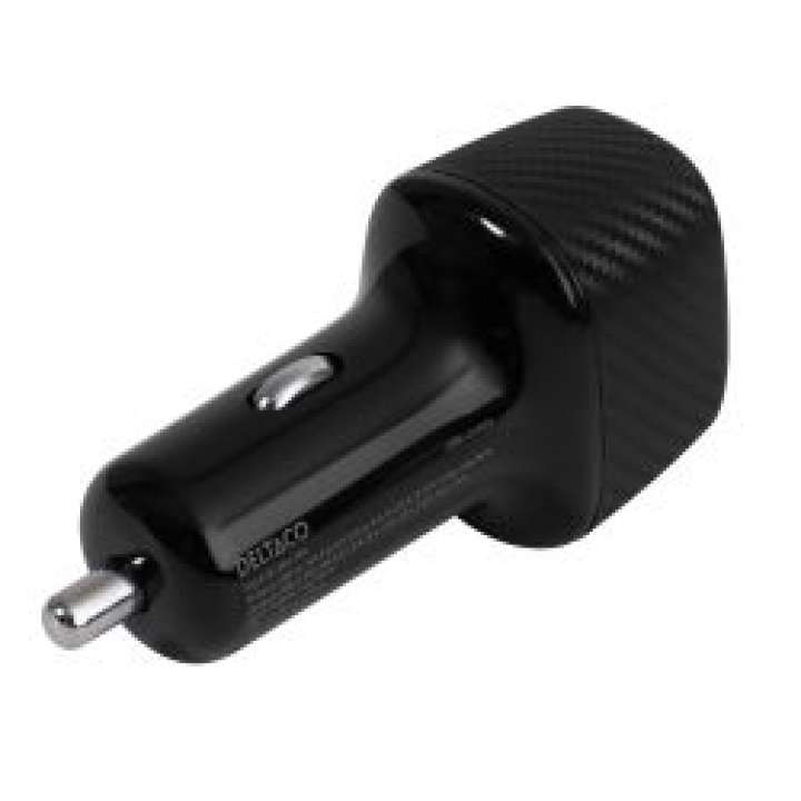 Priser på Deltaco Usb Car Charger, 1x Usb-a 18 W, 1x Usb-c Pd 45 W, Total 63 W - Billader
